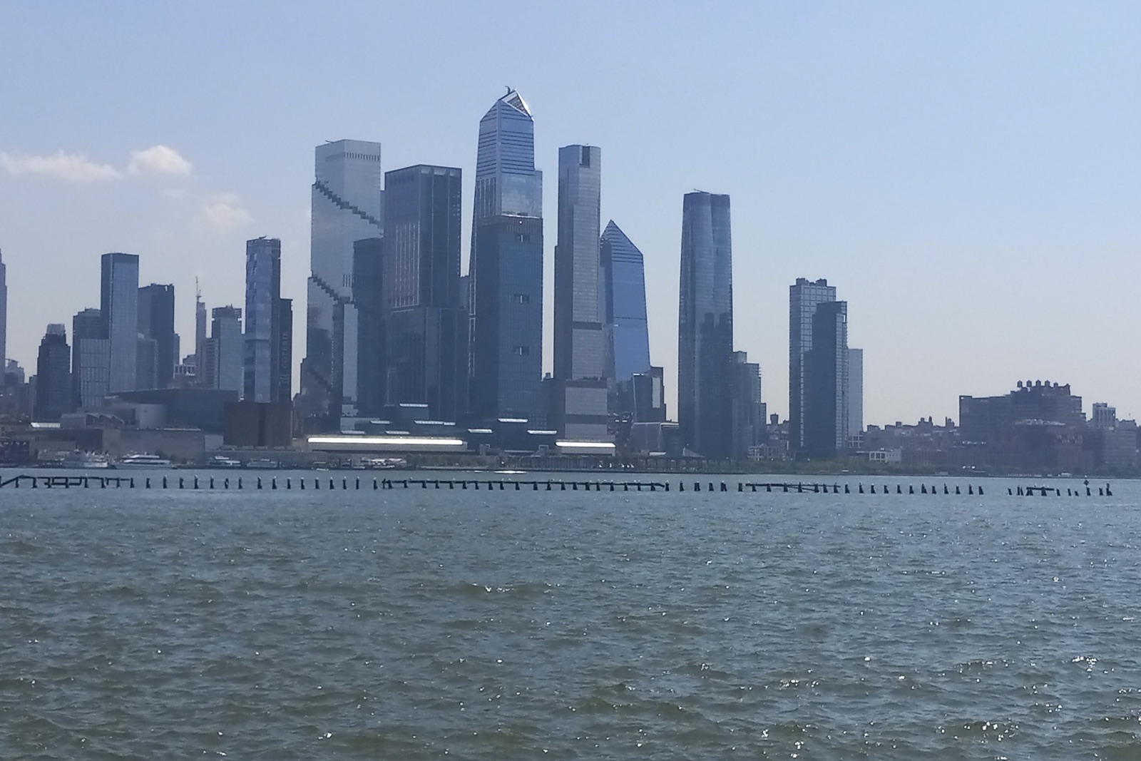 The Hudson Yards towers of Midtown Manhattan seen across the Hudson River